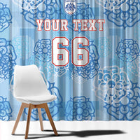 Custom World Football 2026 England Window Curtain Three Lions and Tudor Rose Pattern