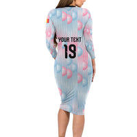 Custom World Football 2026 Belgium Long Sleeve Bodycon Dress Belgian The Red Devils Champions