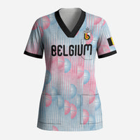 Custom World Football 2026 Belgium Scrub Top Belgian The Red Devils Champions