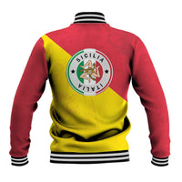 Italy Sicilia Baseball Jacket Triskeles With Lemons - Wonder Print Shop