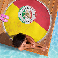 Italy Sicilia Beach Blanket Triskeles With Lemons - Wonder Print Shop