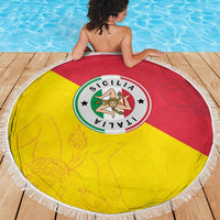 Italy Sicilia Beach Blanket Triskeles With Lemons - Wonder Print Shop
