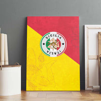 Italy Sicilia Canvas Wall Art Triskeles With Lemons - Wonder Print Shop