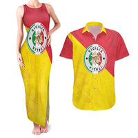 Italy Sicilia Couples Matching Tank Maxi Dress and Hawaiian Shirt Triskeles With Lemons - Wonder Print Shop