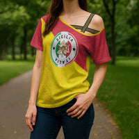 Italy Sicilia Cross Shoulder Shirt Triskeles With Lemons - Wonder Print Shop