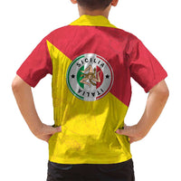 Italy Sicilia Family Matching Long Sleeve Bodycon Dress and Hawaiian Shirt Triskeles With Lemons - Wonder Print Shop