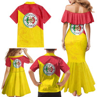 Italy Sicilia Family Matching Mermaid Dress and Hawaiian Shirt Triskeles With Lemons - Wonder Print Shop