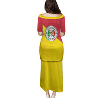 Italy Sicilia Family Matching Puletasi and Hawaiian Shirt Triskeles With Lemons - Wonder Print Shop