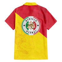 Italy Sicilia Family Matching Tank Maxi Dress and Hawaiian Shirt Triskeles With Lemons - Wonder Print Shop