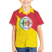 Italy Sicilia Family Matching Tank Maxi Dress and Hawaiian Shirt Triskeles With Lemons - Wonder Print Shop