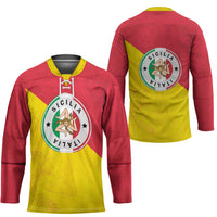 Italy Sicilia Hockey Jersey Triskeles With Lemons - Wonder Print Shop