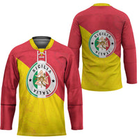 Italy Sicilia Hockey Jersey Triskeles With Lemons - Wonder Print Shop