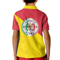 Italy Sicilia Kid Polo Shirt Triskeles With Lemons - Wonder Print Shop