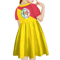 Italy Sicilia Kid Short Sleeve Dress Triskeles With Lemons - Wonder Print Shop