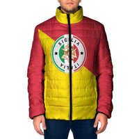 Italy Sicilia Padded Jacket Triskeles With Lemons - Wonder Print Shop