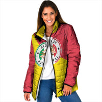 Italy Sicilia Padded Jacket Triskeles With Lemons - Wonder Print Shop