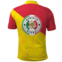 Italy Sicilia Polo Shirt Triskeles With Lemons - Wonder Print Shop