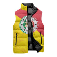 Italy Sicilia Sleeveless Puffer Jacket Triskeles With Lemons - Wonder Print Shop