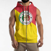 Italy Sicilia Sleeveless Zip Hoodie Triskeles With Lemons - Wonder Print Shop