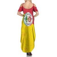 Italy Sicilia Summer Maxi Dress Triskeles With Lemons - Wonder Print Shop