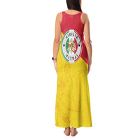 Italy Sicilia Tank Maxi Dress Triskeles With Lemons - Wonder Print Shop