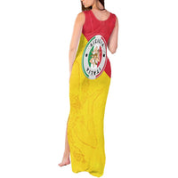 Italy Sicilia Tank Maxi Dress Triskeles With Lemons - Wonder Print Shop