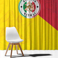 Italy Sicilia Window Curtain Triskeles With Lemons - Wonder Print Shop