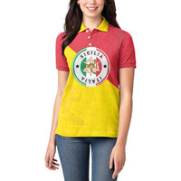 Italy Sicilia Women Polo Shirt Triskeles With Lemons - Wonder Print Shop