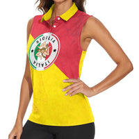 Italy Sicilia Women Sleeveless Polo Shirt Triskeles With Lemons - Wonder Print Shop