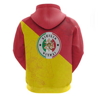 Italy Sicilia Zip Hoodie Triskeles With Lemons - Wonder Print Shop