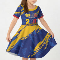 Personalized Venezuela Flag Day Kid Short Sleeve Dress 220th Anniversary Heritage Pride