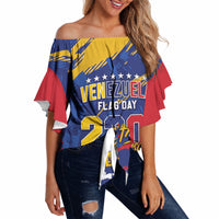 Personalized Venezuela Flag Day Off Shoulder Wrap Waist Top 220th Anniversary Heritage Pride