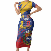 Personalized Venezuela Flag Day Short Sleeve Bodycon Dress 220th Anniversary Heritage Pride