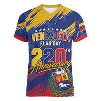 Personalized Venezuela Flag Day Women V-Neck T-Shirt 220th Anniversary Heritage Pride