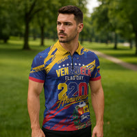 Personalized Venezuela Flag Day Zipper Polo Shirt 220th Anniversary Heritage Pride