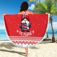 Norway Christmas Beach Blanket Lovely Nordic Gnome - Wonder Print Shop