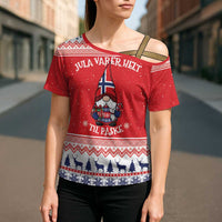 Norway Christmas Cross Shoulder Shirt Lovely Nordic Gnome - Wonder Print Shop