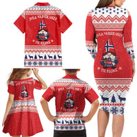 Norway Christmas Family Matching Long Sleeve Bodycon Dress and Hawaiian Shirt Lovely Nordic Gnome - Wonder Print Shop