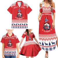 Norway Christmas Family Matching Summer Maxi Dress and Hawaiian Shirt Lovely Nordic Gnome - Wonder Print Shop