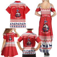 Norway Christmas Family Matching Summer Maxi Dress and Hawaiian Shirt Lovely Nordic Gnome - Wonder Print Shop