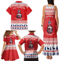 Norway Christmas Family Matching Tank Maxi Dress and Hawaiian Shirt Lovely Nordic Gnome - Wonder Print Shop