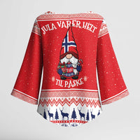 Norway Christmas Kimono Sleeve Blouse Lovely Nordic Gnome - Wonder Print Shop