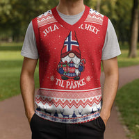 Norway Christmas Knitted V-Neck Vest Lovely Nordic Gnome - Wonder Print Shop