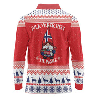 Norway Christmas Long Sleeve Polo Shirt Lovely Nordic Gnome - Wonder Print Shop