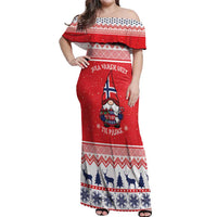 Norway Christmas Off Shoulder Maxi Dress Lovely Nordic Gnome - Wonder Print Shop
