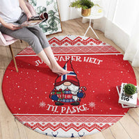 Norway Christmas Round Carpet Lovely Nordic Gnome - Wonder Print Shop