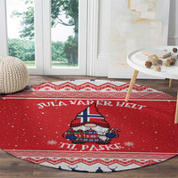 Norway Christmas Round Carpet Lovely Nordic Gnome - Wonder Print Shop