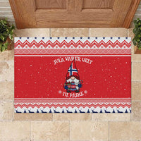 Norway Christmas Rubber Doormat Lovely Nordic Gnome - Wonder Print Shop
