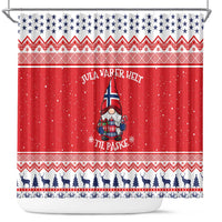 Norway Christmas Shower Curtain Lovely Nordic Gnome - Wonder Print Shop