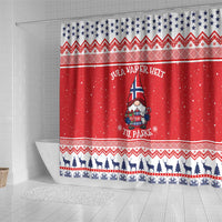 Norway Christmas Shower Curtain Lovely Nordic Gnome - Wonder Print Shop